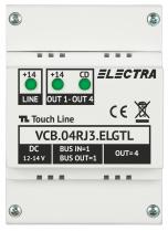 DOZA DERIVATIE VIDEO 4 IESIRI conectori RJ45 conectori RJ45 - VCB.04RJ3.ELGTL